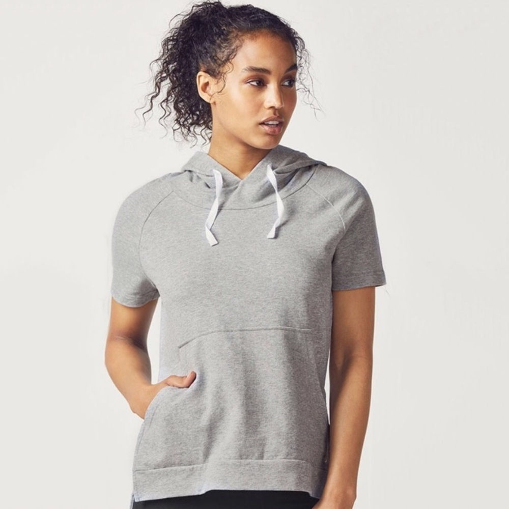 NWT Fabletics Sophie S/S Pullover Sweatshirt Grey